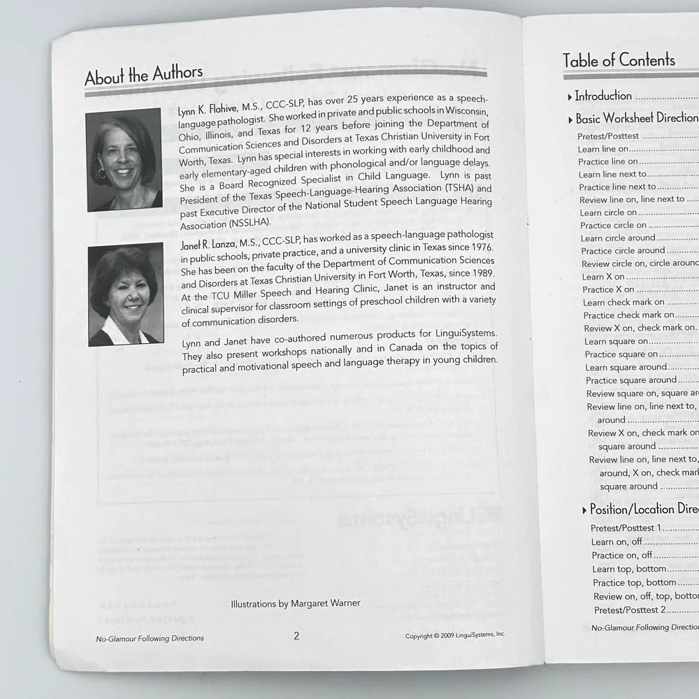 No-Glamour‎ Following Directions Flahive Lanza Teaching Parent Resource Book K–3
